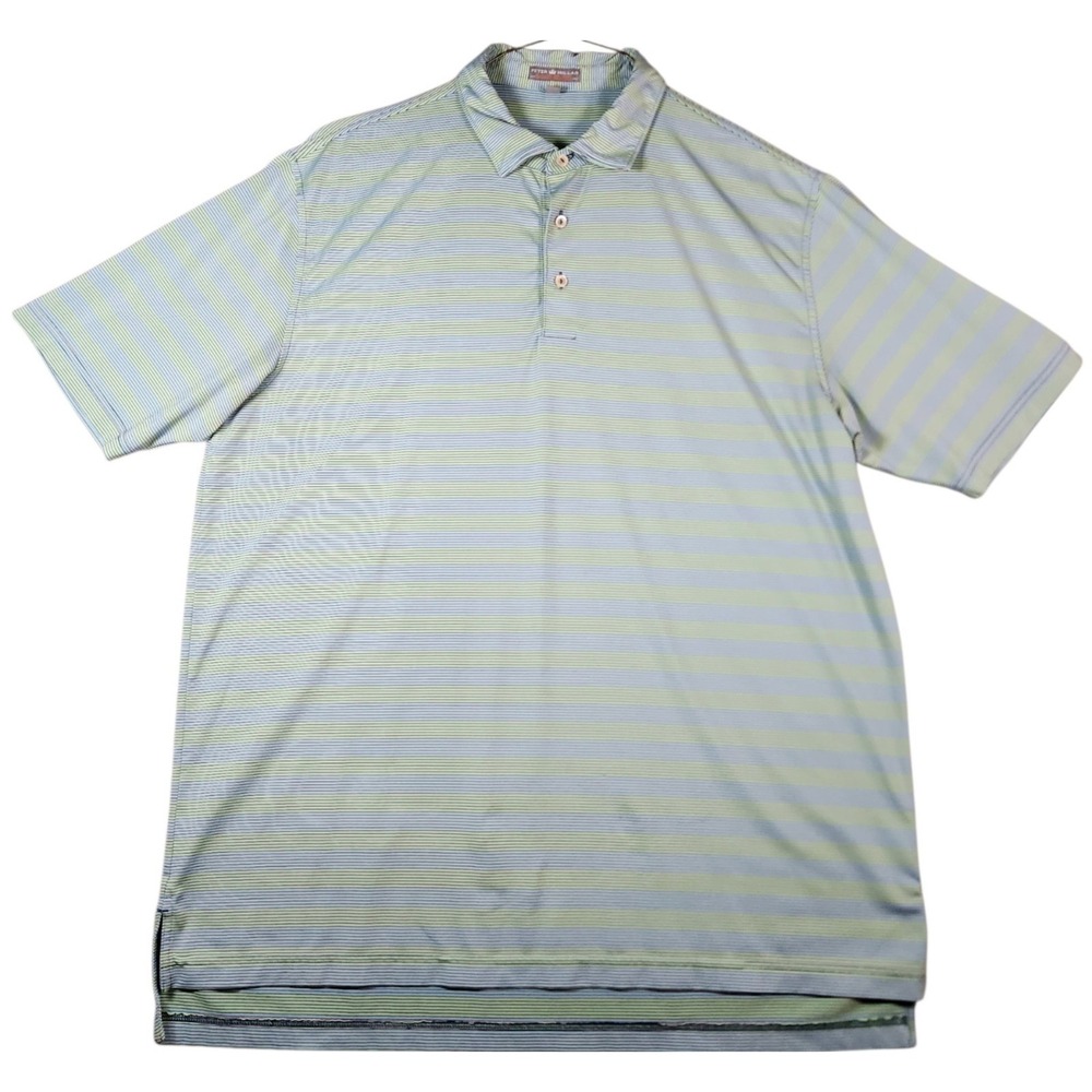 PETER MILLAR Summer Comfort Golf Polo Blue - Green striped Size XL-